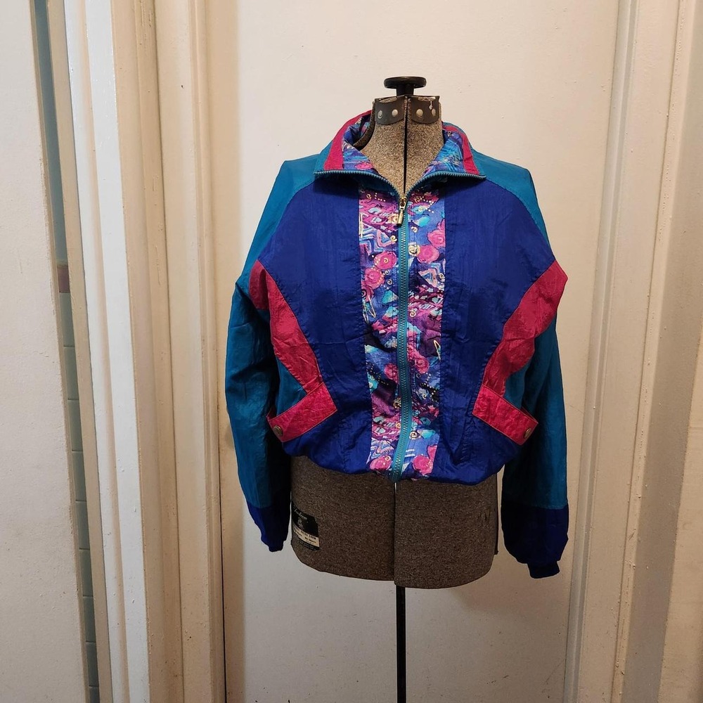 Vintage AthleTech Colorblock Windbreaker Jacket – Size S
